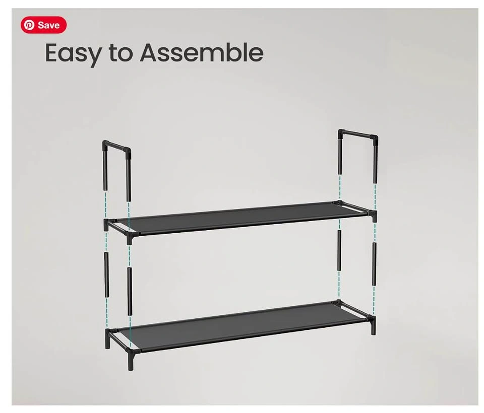 7-Tier Black Metal Shoe Rack Organizer - photo 2