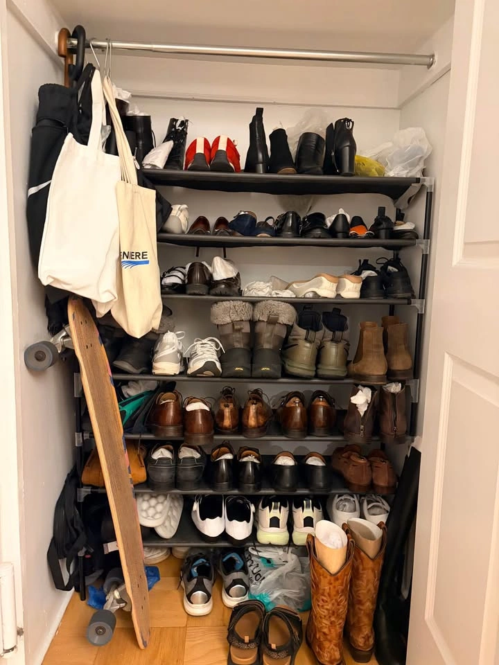 7-Tier Black Metal Shoe Rack Organizer - photo 3