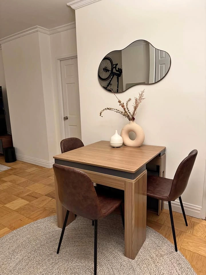 Up to 8pax Extendable 71” Walnut & Gray Wood Dining Table