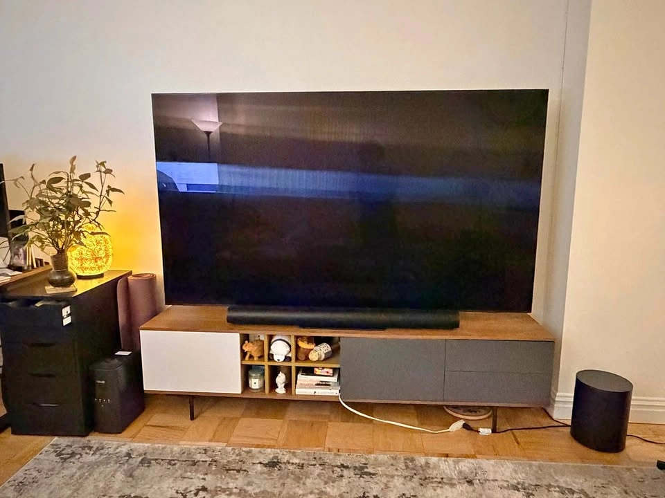 Modern 79” Walnut Media Console / TV Stand