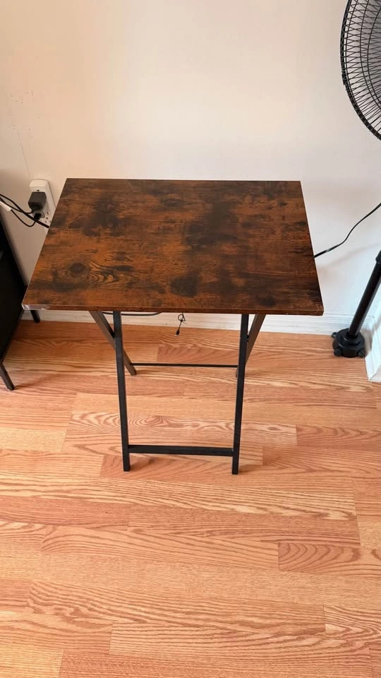 Rustic Wood Grain Folding Tray Table - photo 3