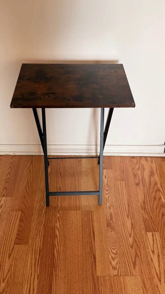 Rustic Wood Grain Folding Tray Table - photo 4