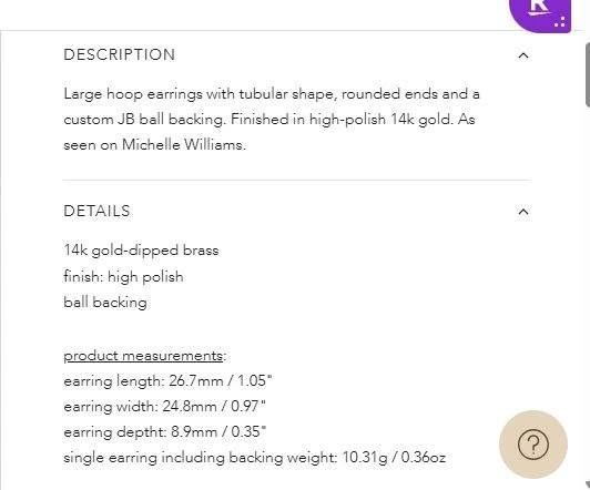 NEW! $158 Jenny Bird Large TOME Puffy Hoops Gold Earrings - photo 3