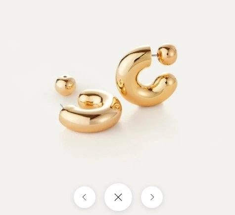 NEW! $158 Jenny Bird Large TOME Puffy Hoops Gold Earrings - photo 4