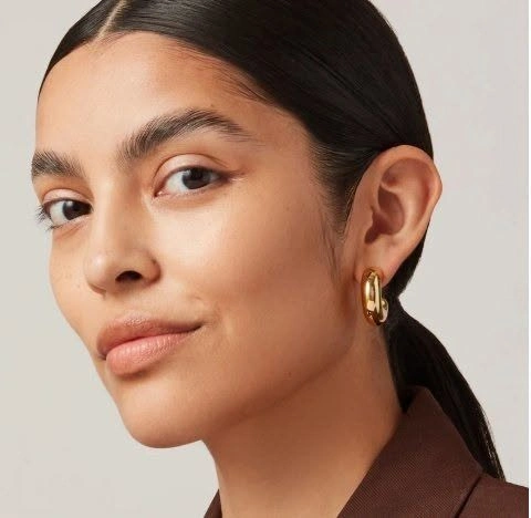 NEW! $158 Jenny Bird Large TOME Puffy Hoops Gold Earrings - photo 5