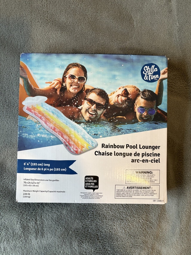 Rainbow Pool Lounger Brand New