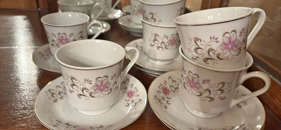 Vintage Floral China Teacup and Saucer Set