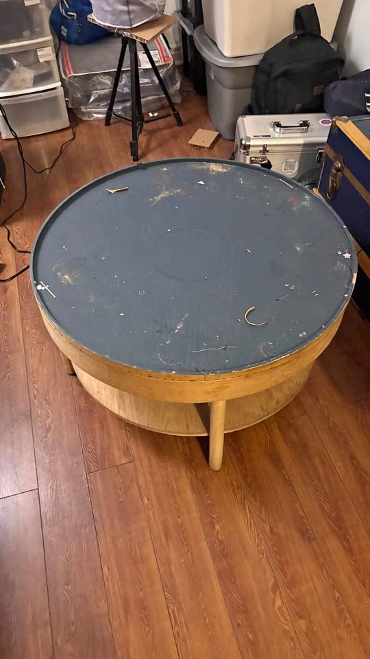 One-of-a-Kind Round Vintage Coffee Table