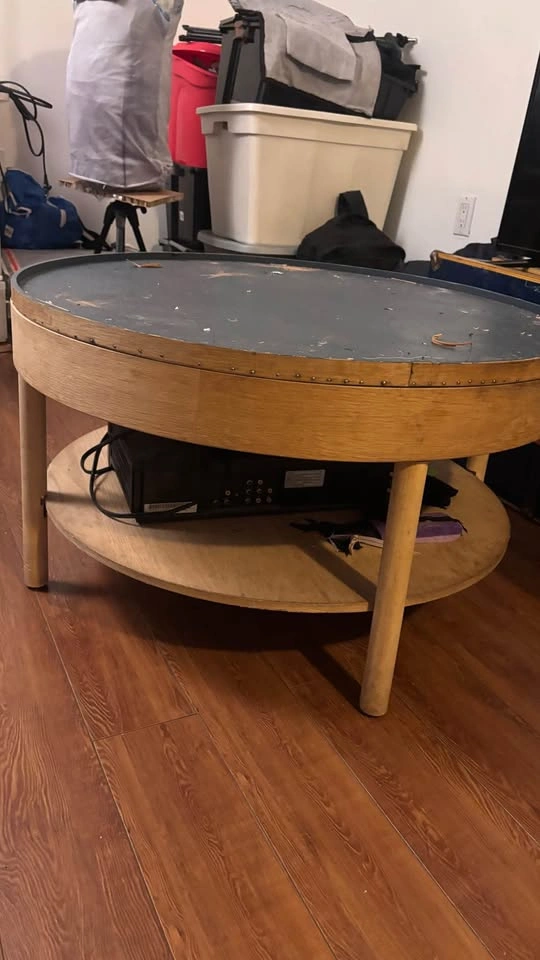 One-of-a-Kind Round Vintage Coffee Table - photo 2