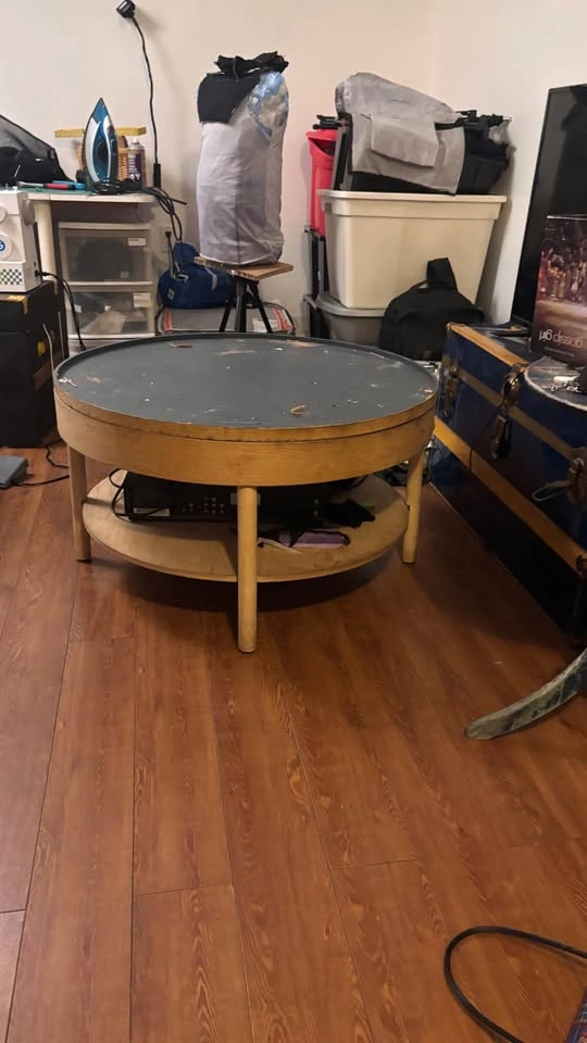 One-of-a-Kind Round Vintage Coffee Table - photo 3