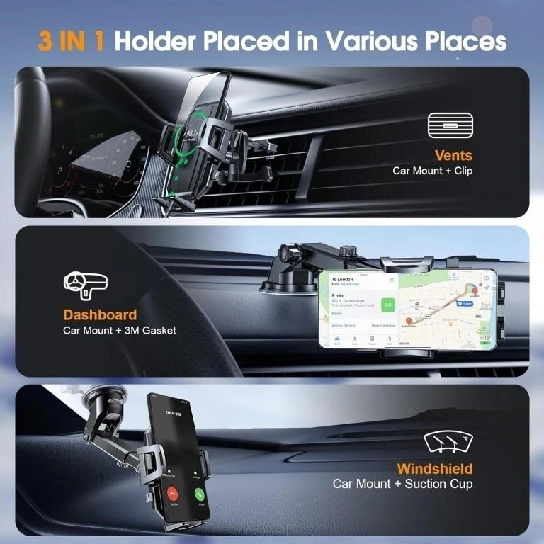 3-in-1 Car Phone Holder Mount - New! - photo 2