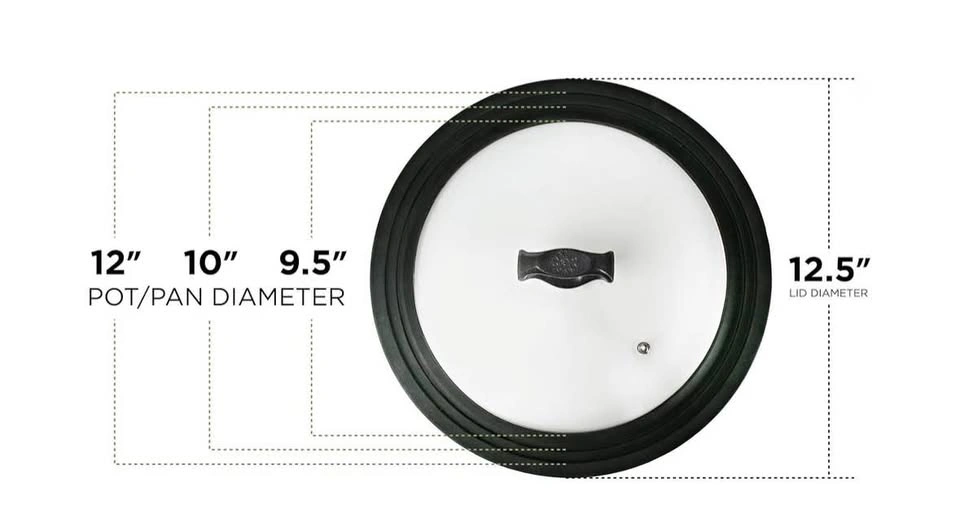 Universal Glass Lid for 9.5", 10", and 12" Pots and Pans + Pan - photo 2