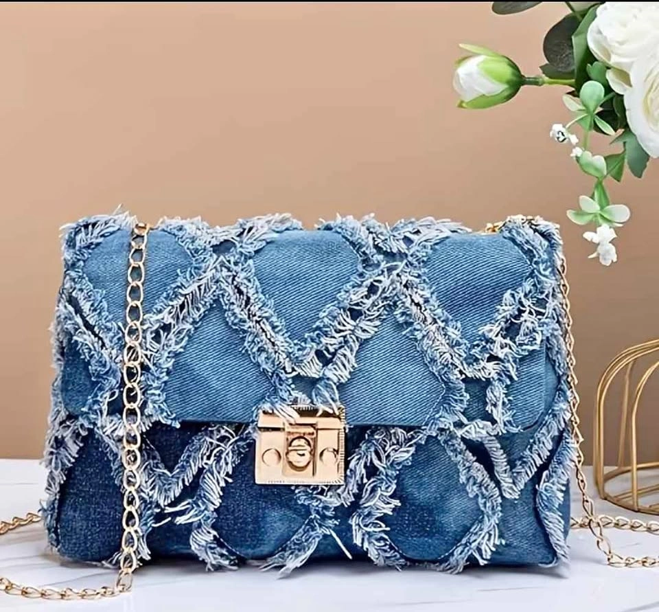 Blue Premium Plaid Crossbody Bag – Stylish & Elegant!