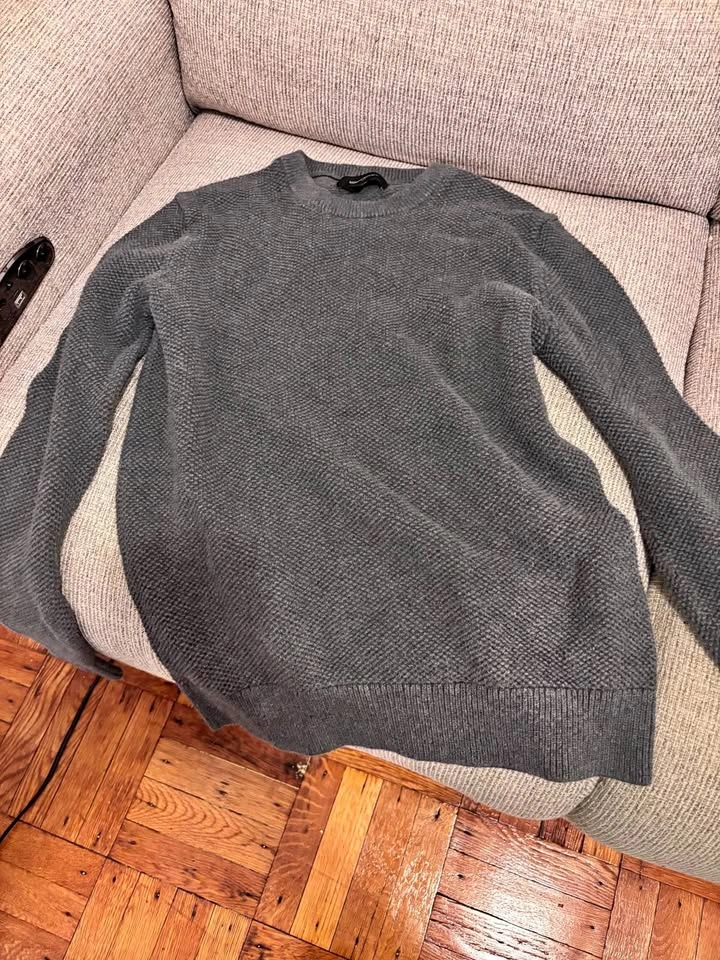 Mens Banana Republic Waffle Knit Sweater Gray