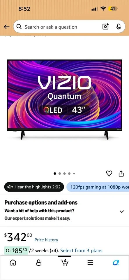 Vizio Quantum QLED 43" Smart TV