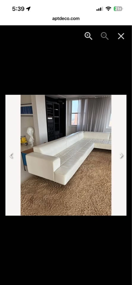 Poltrona Frau White Leather 2 Piece Sectional - photo 5