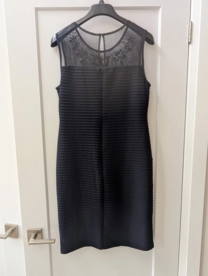 R&M Richards Navy Blue Mesh Shutter Dress - photo 3