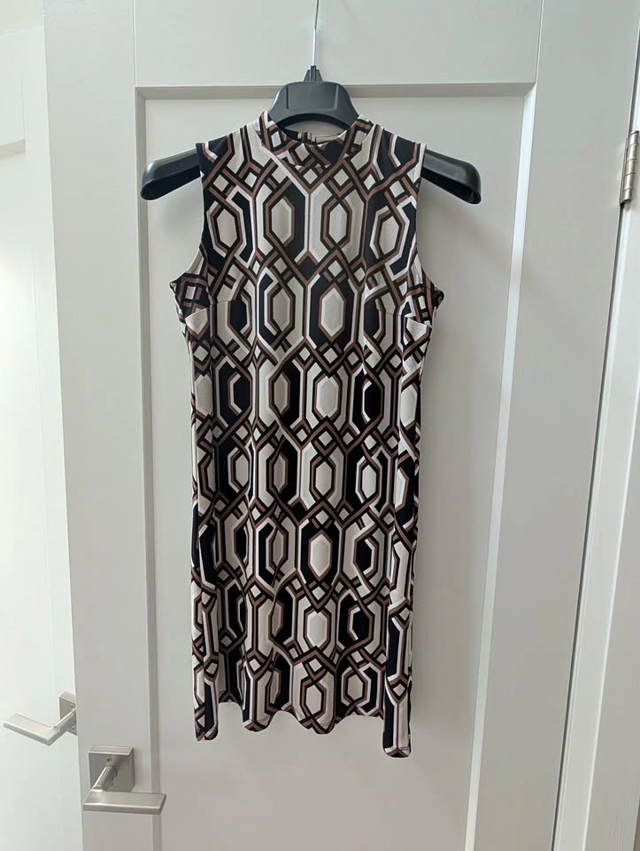 INC International Concepts Petite Small Mock Neck Geometric Dres
