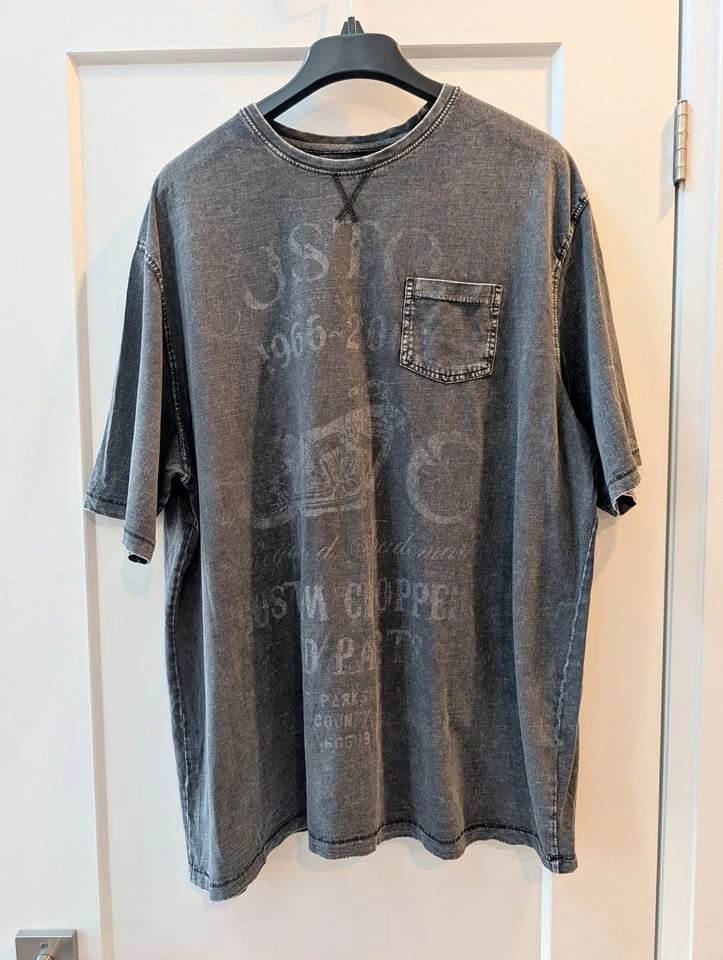 Retreat Los Angeles Mineral Wash Custom Chopper Graphic Pocket T
