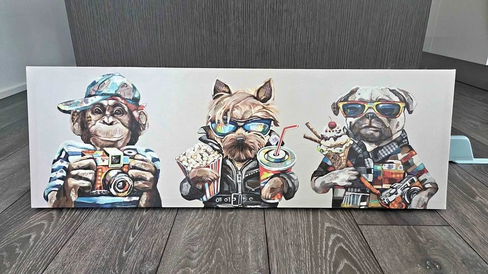 Canvas Art Wall Decor – Monkey, Yorkie, & Pug