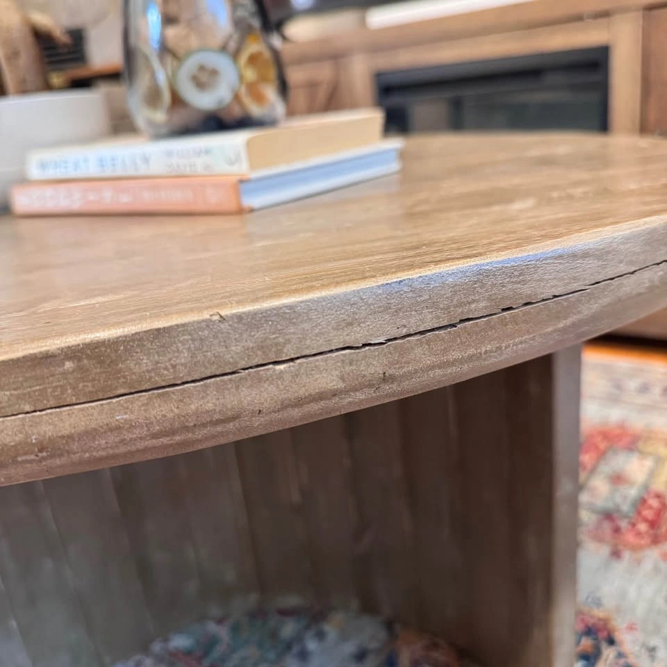 Beautiful Rustic Round Wood Coffee Table - 3ft Approximately - photo 3