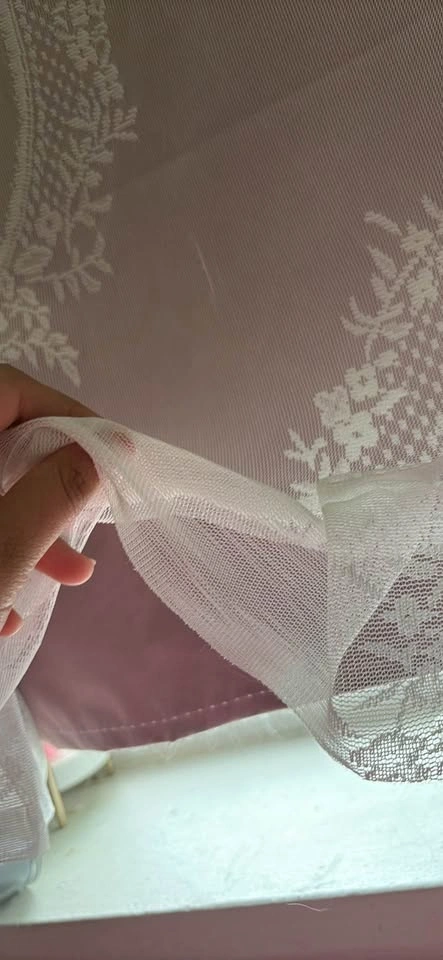 Pink Lace Curtain with Adjustable Tension Rod - photo 2