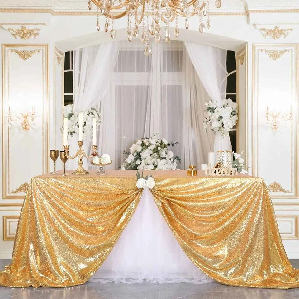 Gold Sequin Tablecloth - photo 3