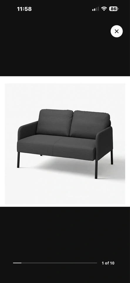 Grey couch sofa 2 seater - photo 3