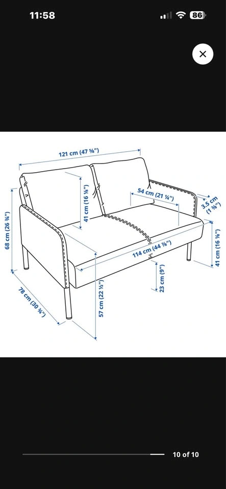 Grey couch sofa 2 seater - photo 4