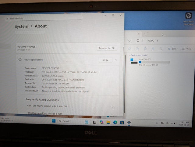 Dell Precision 7560 Workstation i5/i7 16GB RAM 512GB SSD - photo 5