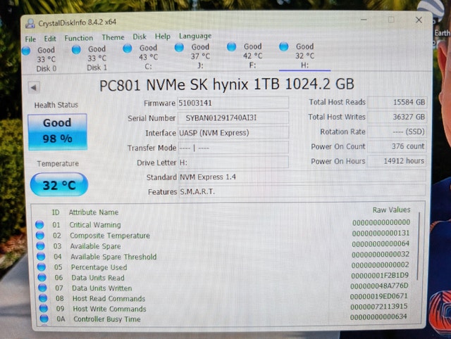 1TB SK Hynix PC801 NVMe SSD PCIe Gen4x4 7000MB/s - photo 3