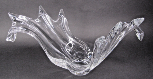 19" Crystal Ocean Surf Waves Centerpiece Vannes Cristal France - photo 3