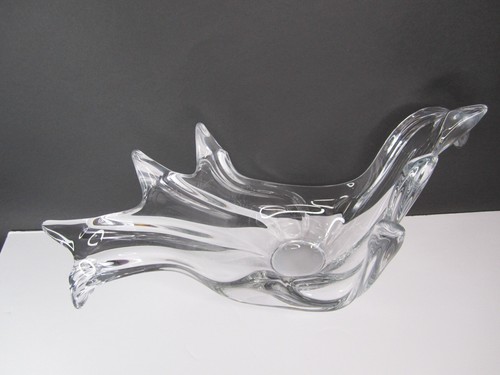 19" Crystal Ocean Surf Waves Centerpiece Vannes Cristal France - photo 5