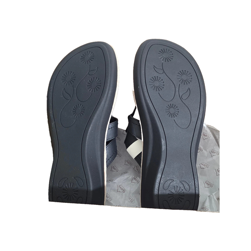 NIB Black Sz 10 Cushioned Thong Sandals Flower Accent - photo 3