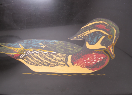 Couroc of Monterey Wood Duck Inlaid Black Lacquer Tray - photo 2