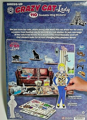 Crazy Cat Lady Cat Lovers 110 Cling Stickers Set - photo 4