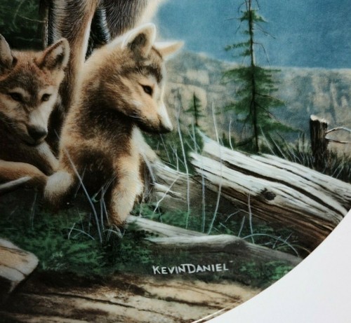 Wolf with pups "First Outing" Vintage 8.5" Knowles Plate - photo 4