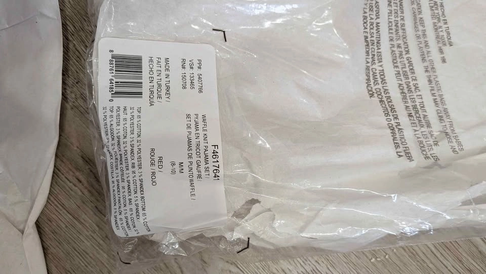 Brand New: Waffle Knit Pajama Set Size M - photo 3
