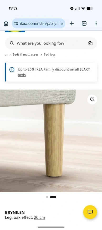 Brand New: IKEA BRYNILEN sofa Legs Oak effect - photo 2