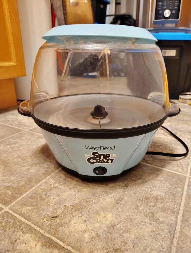 West Bend Stir Crazy popcorn maker in Tiffany blue