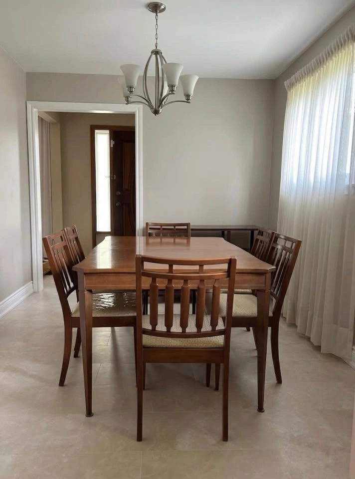 Vintage Solid Walnut Dining Table & 6 Chairs - photo 2