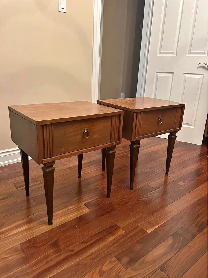 Vintage Solid Wood Bedside Tables