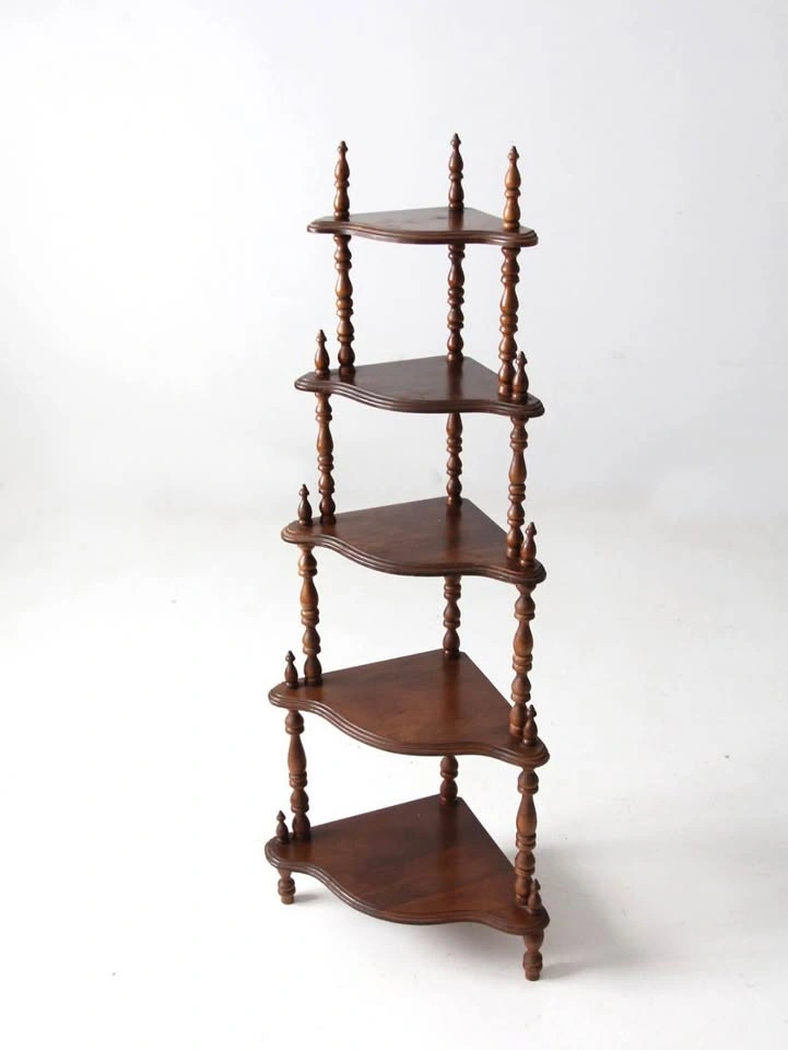Vintage Solid Wood Corner Shelf - photo 3