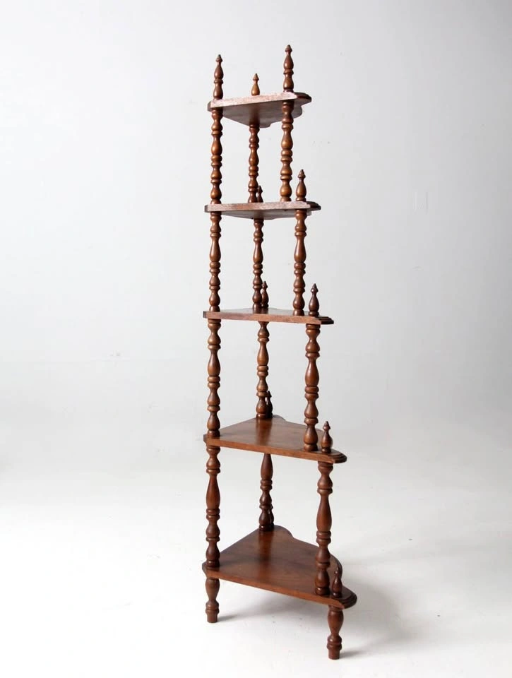 Vintage Solid Wood Corner Shelf - photo 4