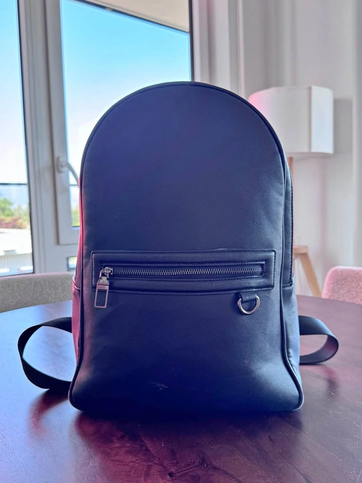 Zara Black Leather Backpack