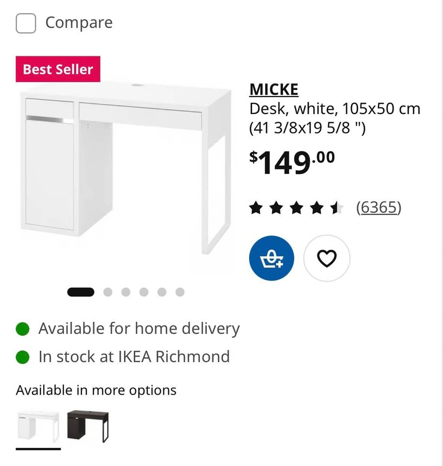 MICKE White & Tan Desk - photo 4