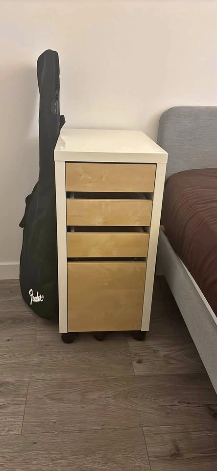White & Tan MICKE Desk Drawers