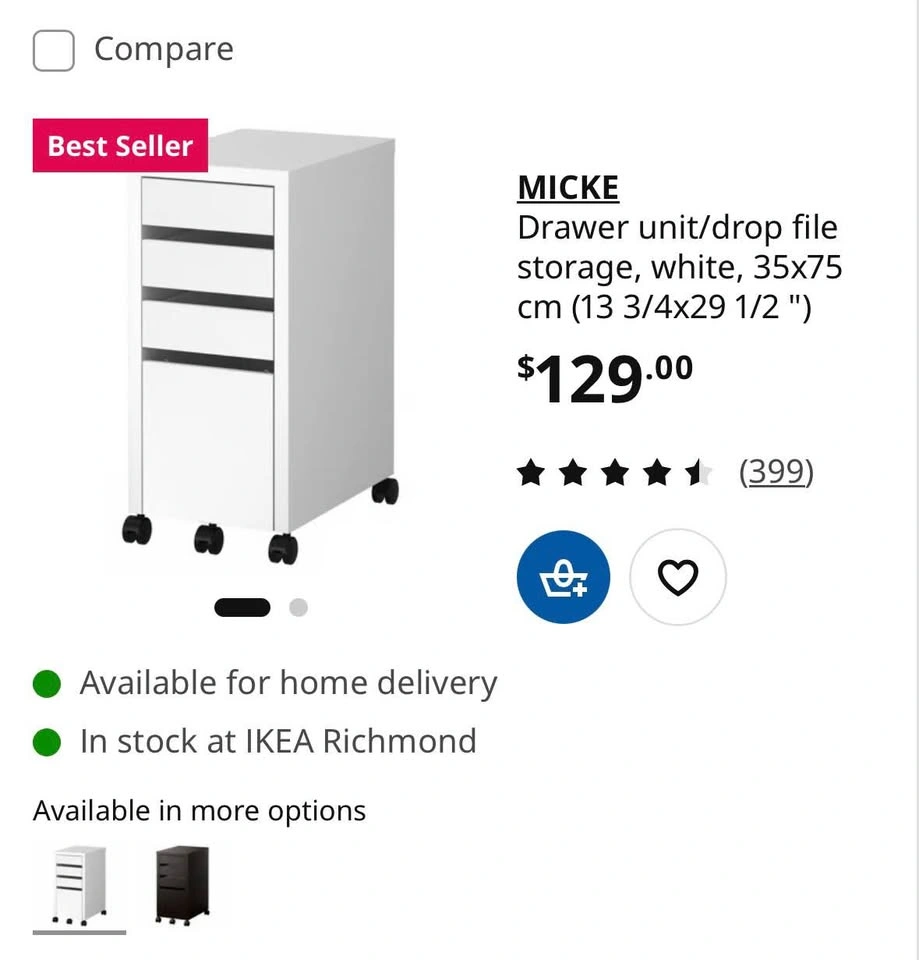 White & Tan MICKE Desk Drawers - photo 5