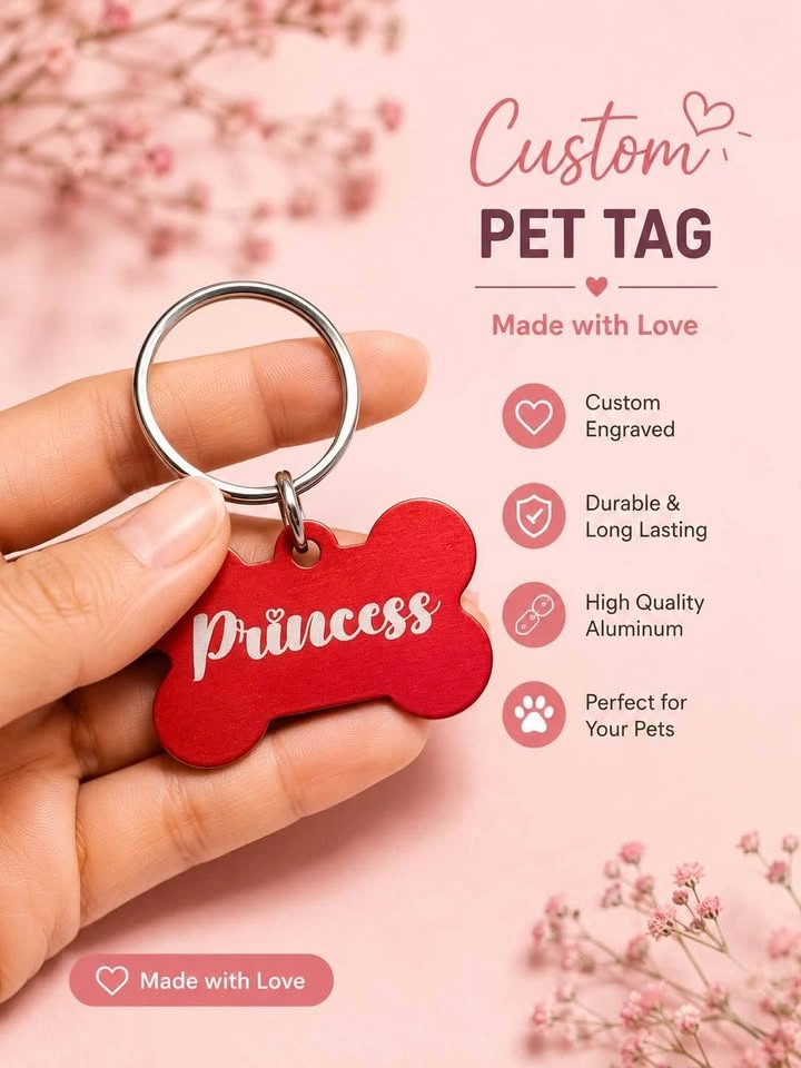 🐾 Personalized Engraved Bone Pet Tags 🐶🐱 - photo 3