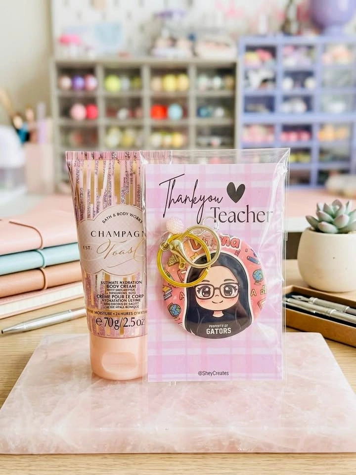 Personalized Pocket Mirror + BBW Body Cream (travel size)